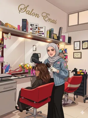 صورة من صالون Enas salon في ريف دمشق